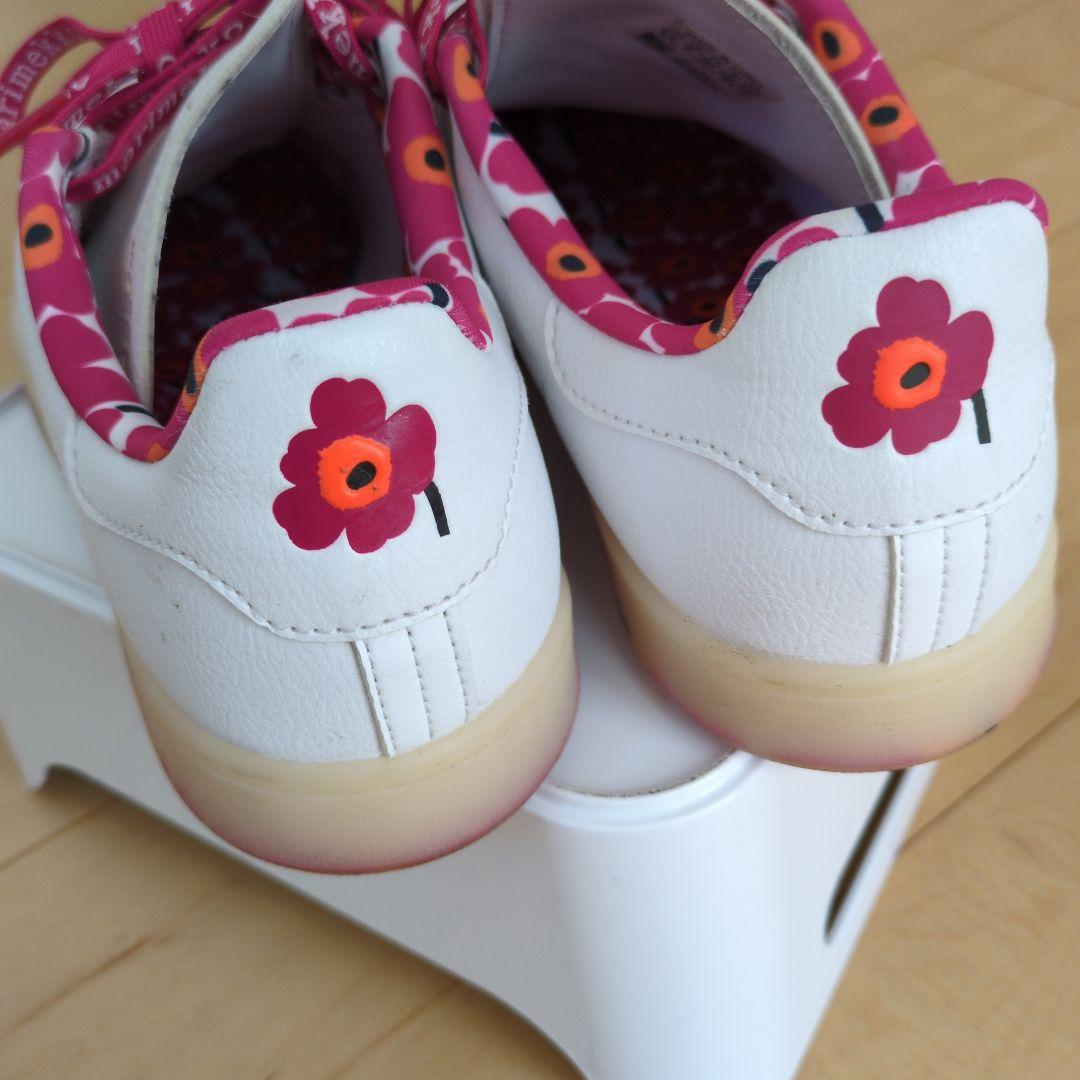 adidas marimekkoコラボ スニーカー ホワイト/ピンク24.5cm