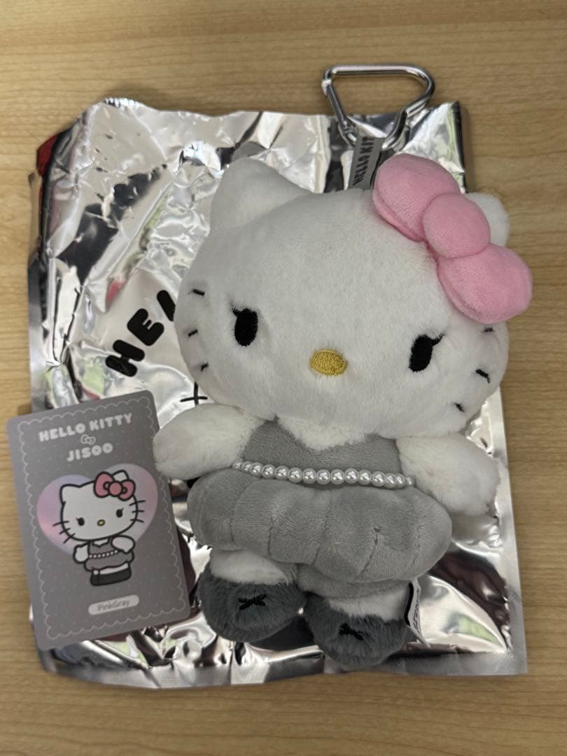 BLACKPINK ジス キティ ぬいぐるみ キーリング ピンクグレー 韓国
