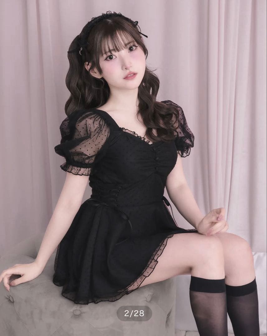 ドットチュールワンピーススイムウェア