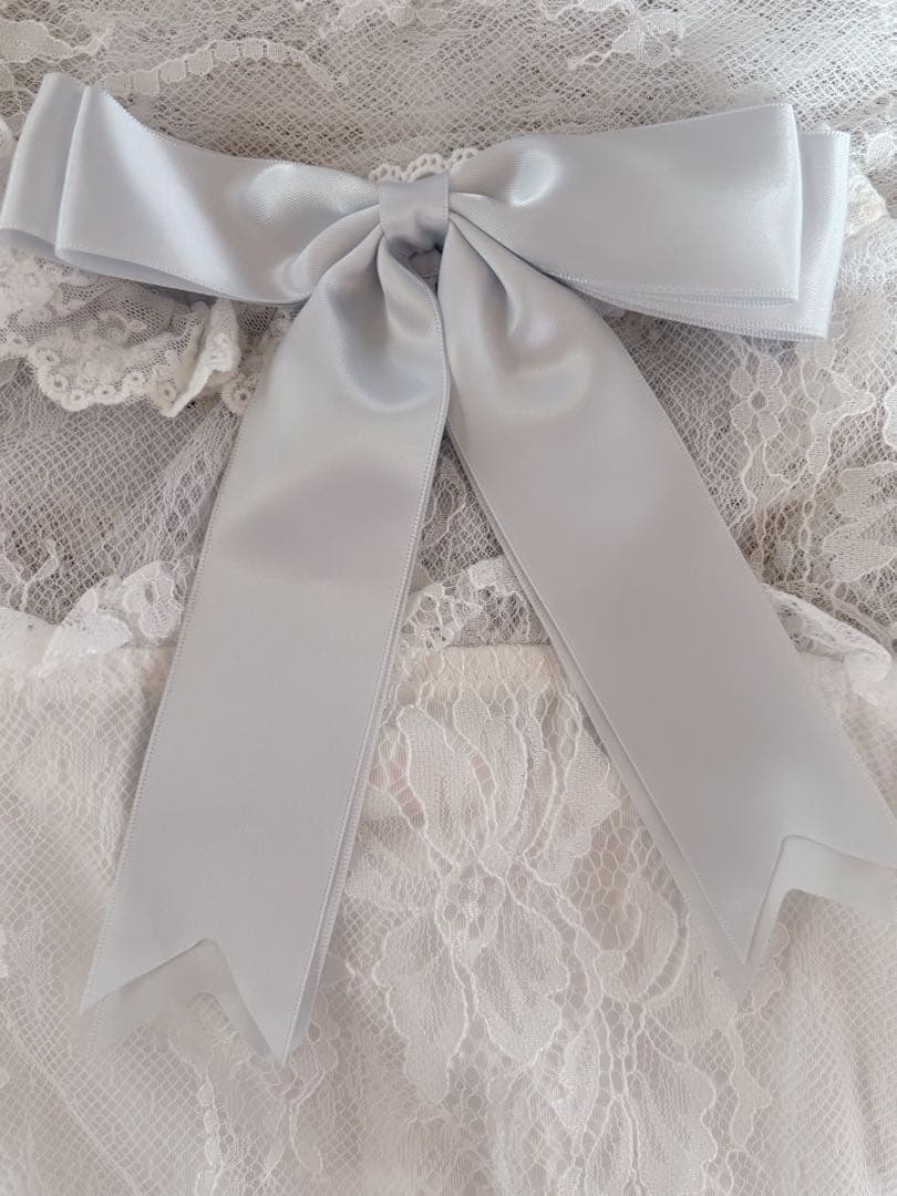 LIZ LISAスピンドルレースアームウォーマートップスホワイトxブルー