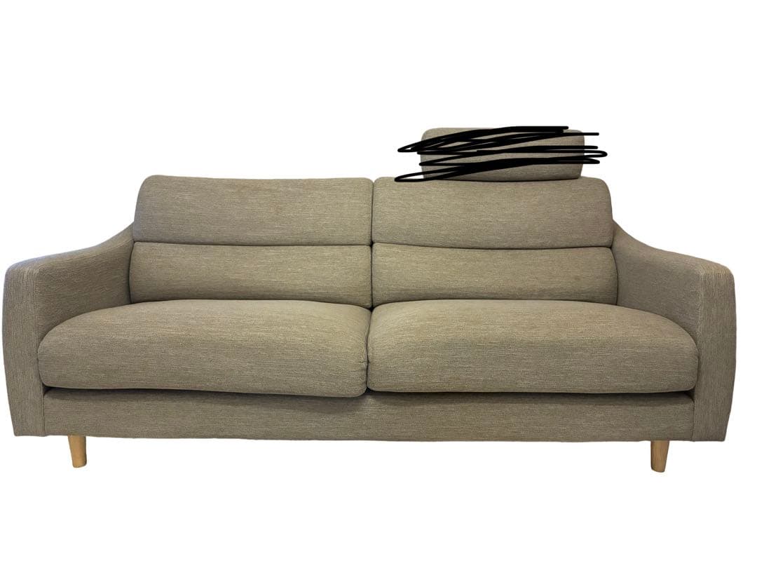 ニトリ グレー ファブリックソファ 3人掛け