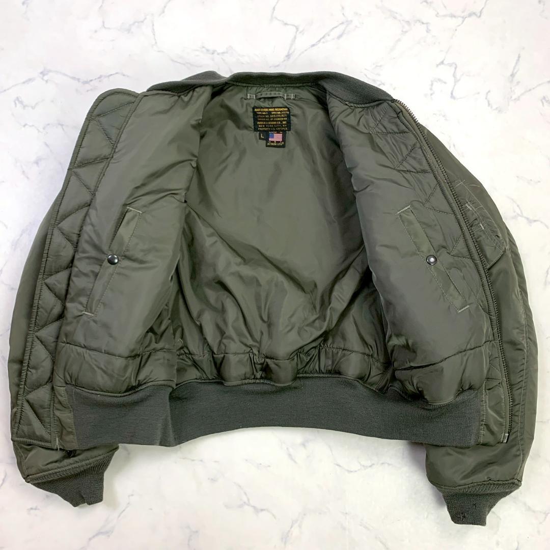 USA製★復刻 AVIREX MA-1 フライトジャケット 黒タグ L　D900