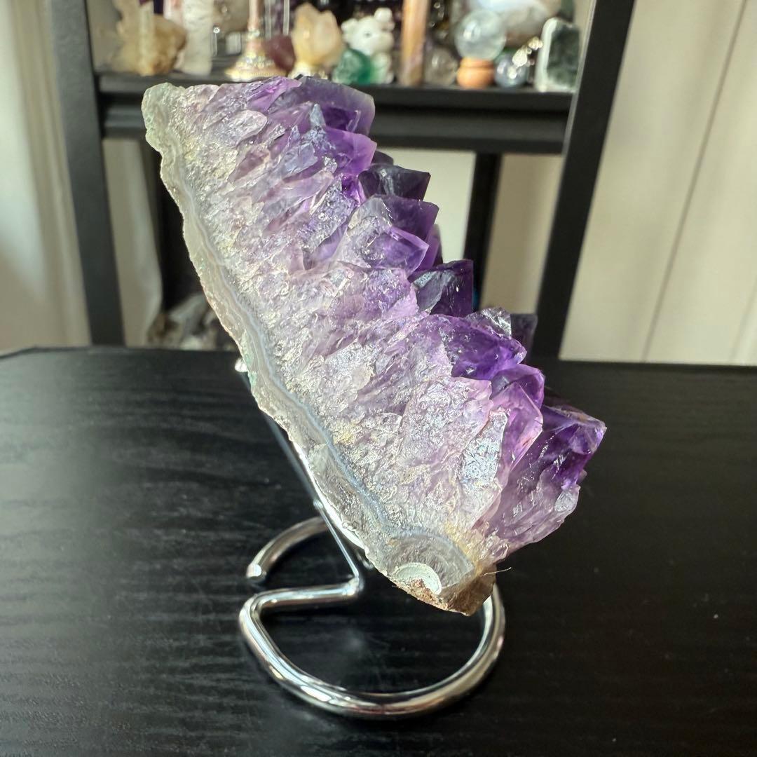 天然石アメジストの原石　置物NO.012412