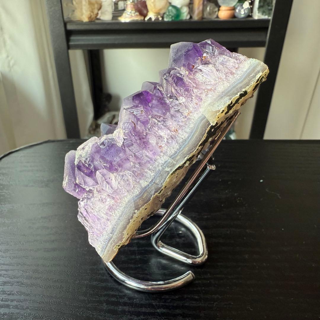 天然石アメジストの原石　置物NO.012412