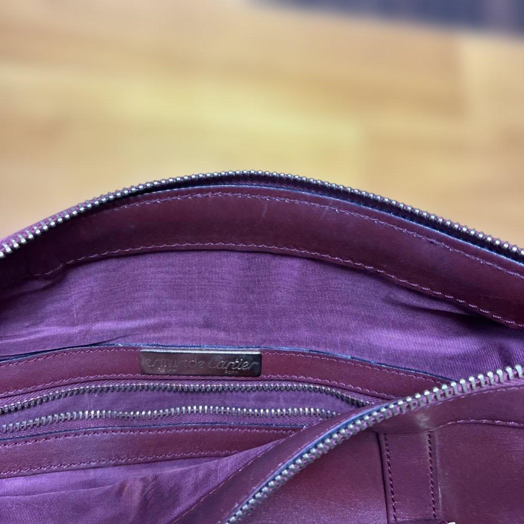 カルテェ　バーガンディレザー ボストンバッグ