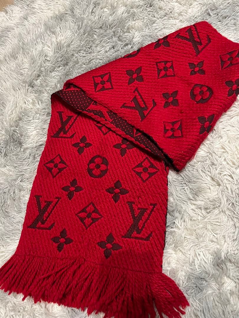 Louis Vuitton ヴィトン ブランド レッド マフラー
