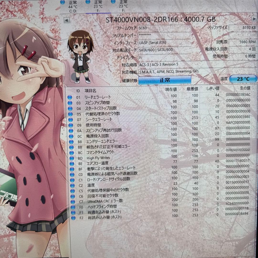 二枚　Seagate IronWolf 4TB HDD ST4000VN008