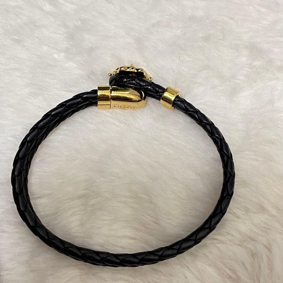 【美品】VERSACE Black Gold Bracelet ヴェルサーチ