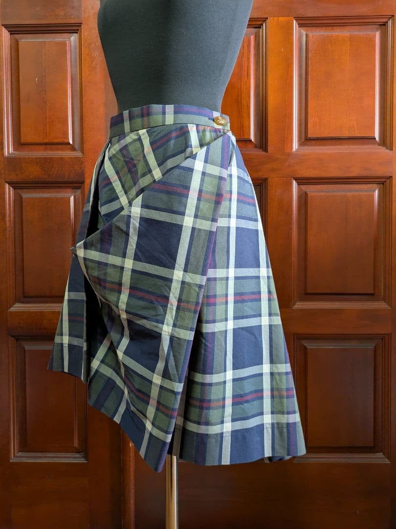 美品✨️ヴィヴィアンウエストウッドレッドレーベル 変形スカート チェック 2