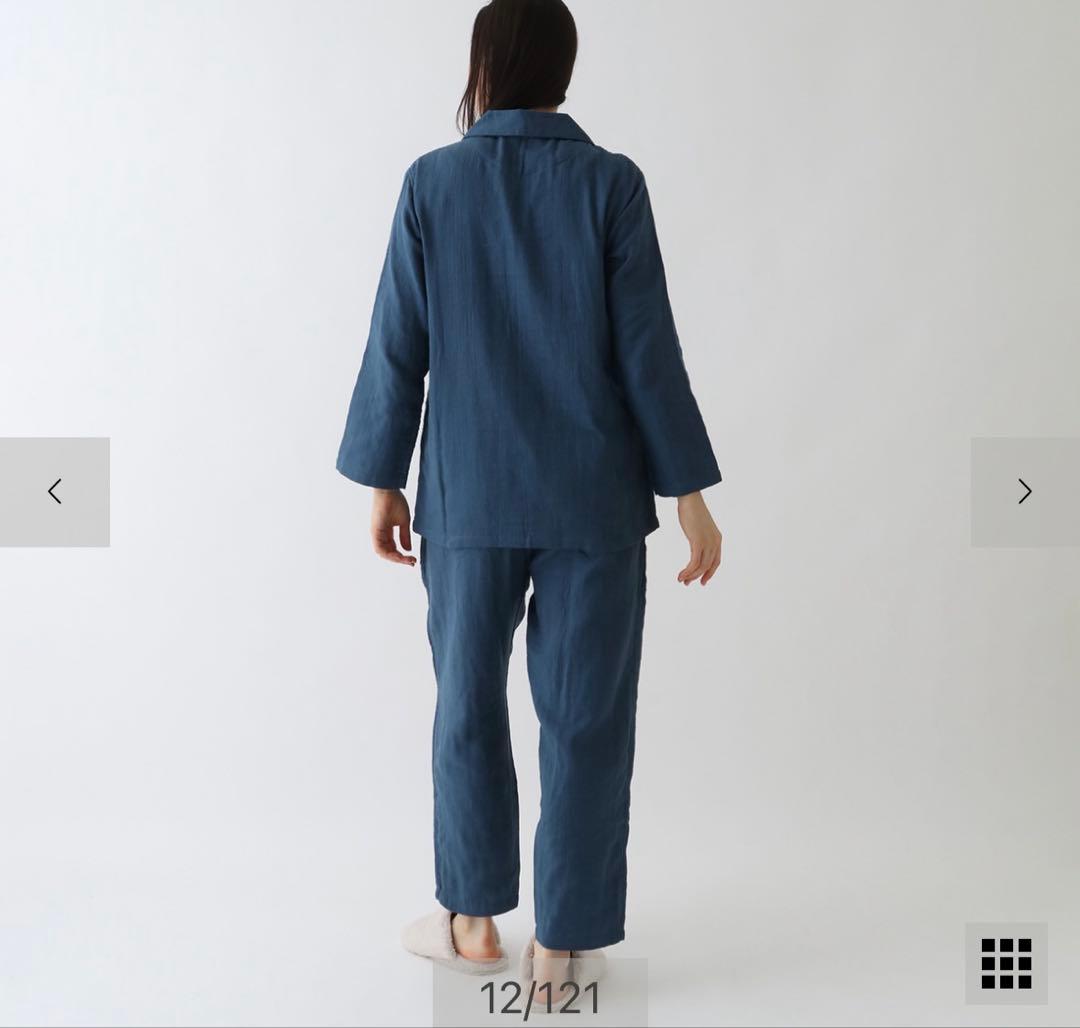 新品　UCHINO ウチノ　マシュマロガーゼベーシックパジャマ　L ブルー
