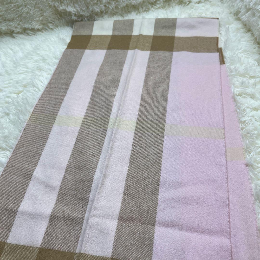 BURBERRY　バーバリー　マフラー　カシミア　ピンク　メガチェック　美品