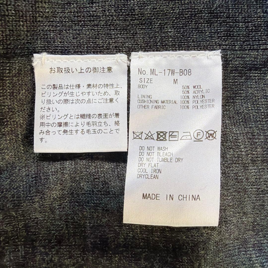 マークアンドロナ ドライバーズニット ナイロンニット切替え ブラック Mサイズ