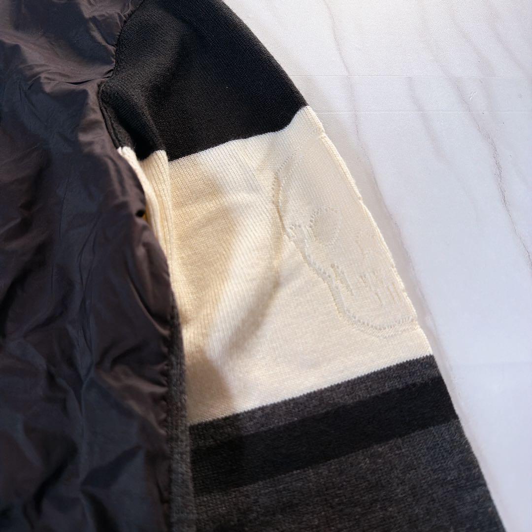 マークアンドロナ ドライバーズニット ナイロンニット切替え ブラック Mサイズ