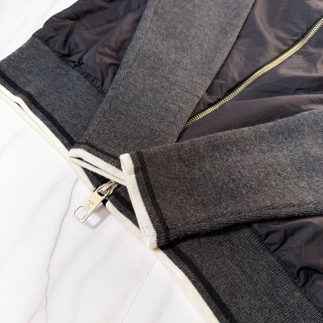 マークアンドロナ ドライバーズニット ナイロンニット切替え ブラック Mサイズ