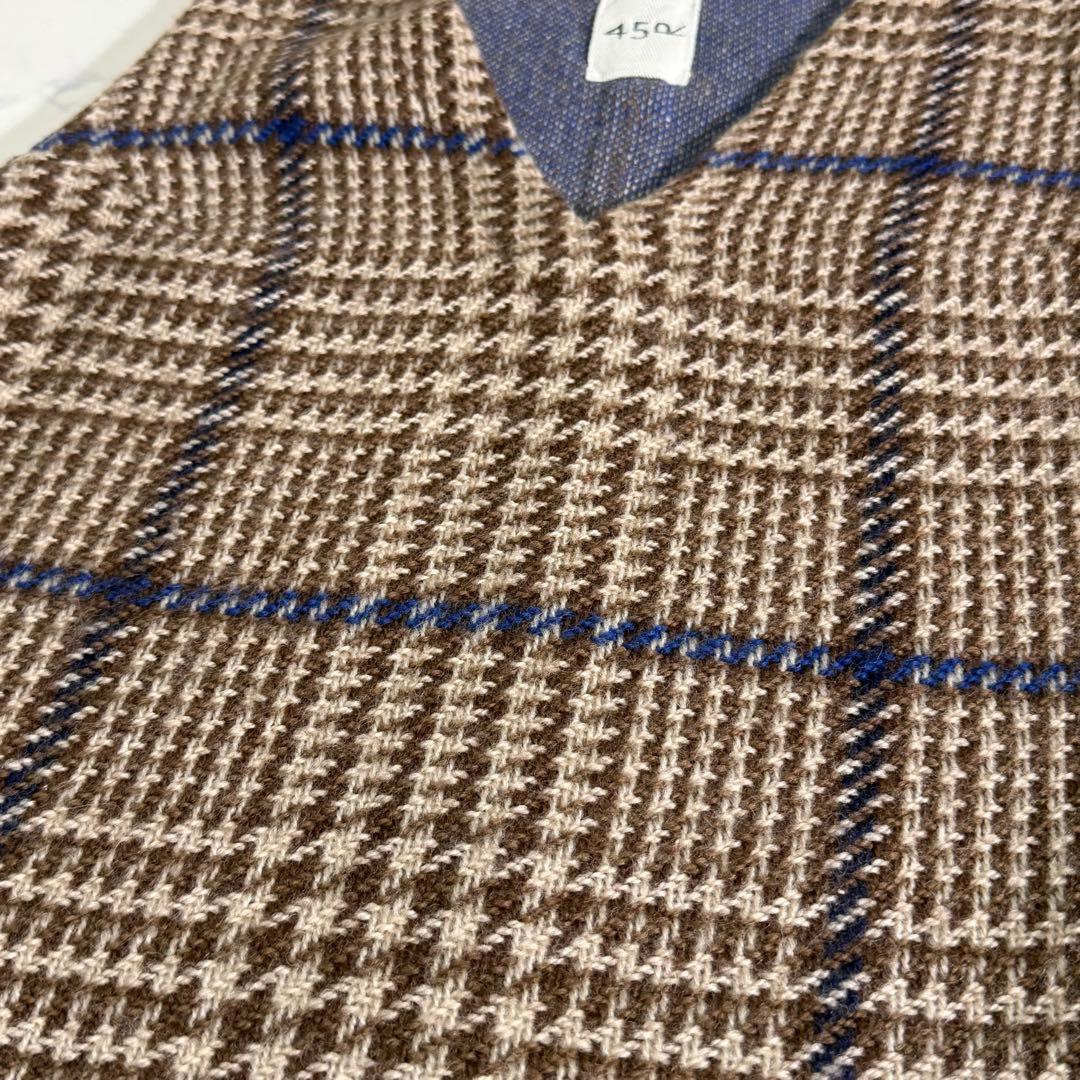 美品　45R ウールチェック　ジャンパースカート