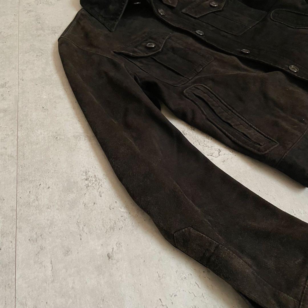 ラムレザー　起毛　ヌバック　フィールドジャケット　短丈　アメカジ　ミリタリー