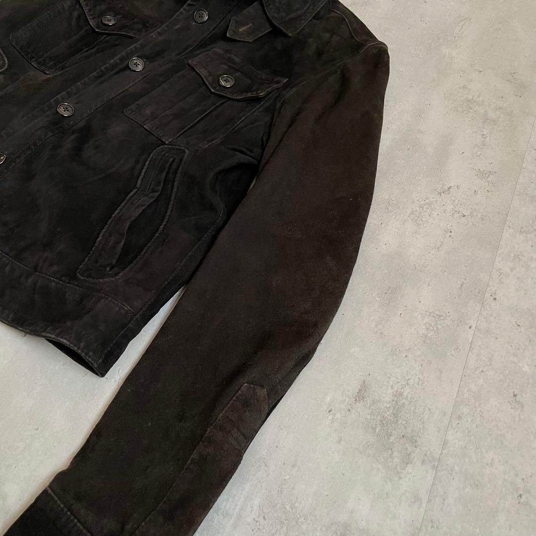 ラムレザー　起毛　ヌバック　フィールドジャケット　短丈　アメカジ　ミリタリー