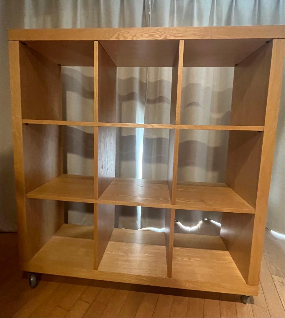 木製ラック 9マス キャスター付き