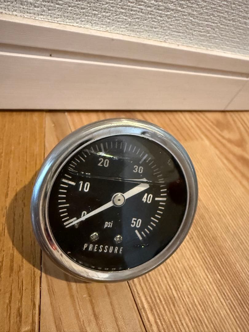 圧力計 0-50 psi 真鍮接続　オイルプレッシャーゲージ