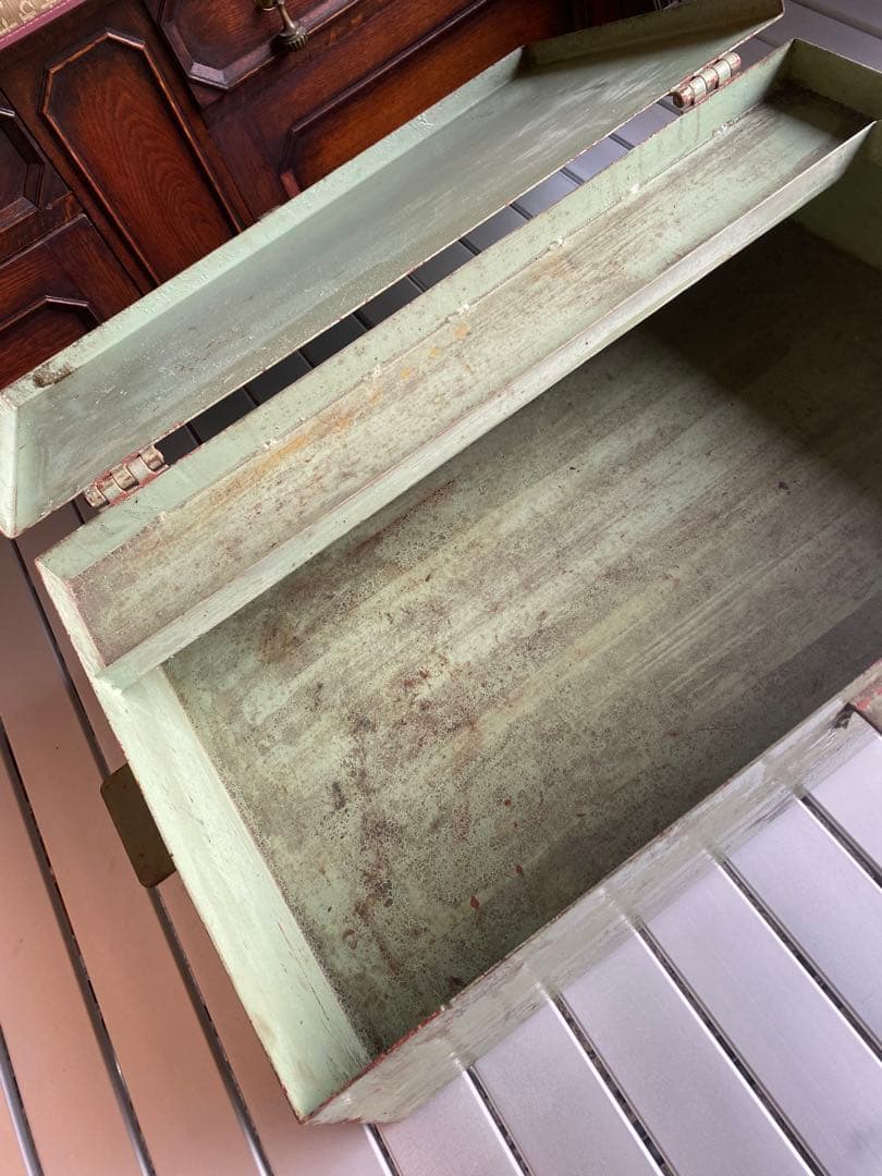 鉄製　ツールボックス　工具箱　メタルボックス　缶　ブリキ　アンティーク　レトロ