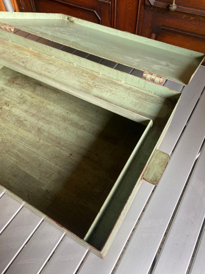 鉄製　ツールボックス　工具箱　メタルボックス　缶　ブリキ　アンティーク　レトロ