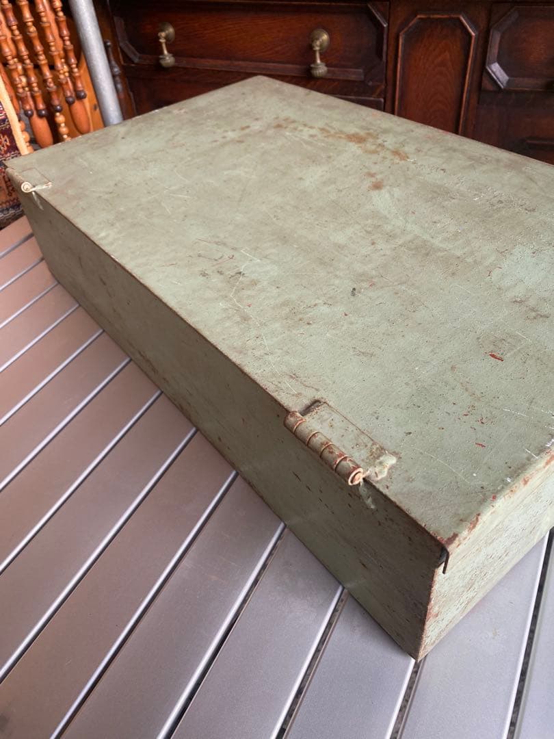 鉄製　ツールボックス　工具箱　メタルボックス　缶　ブリキ　アンティーク　レトロ