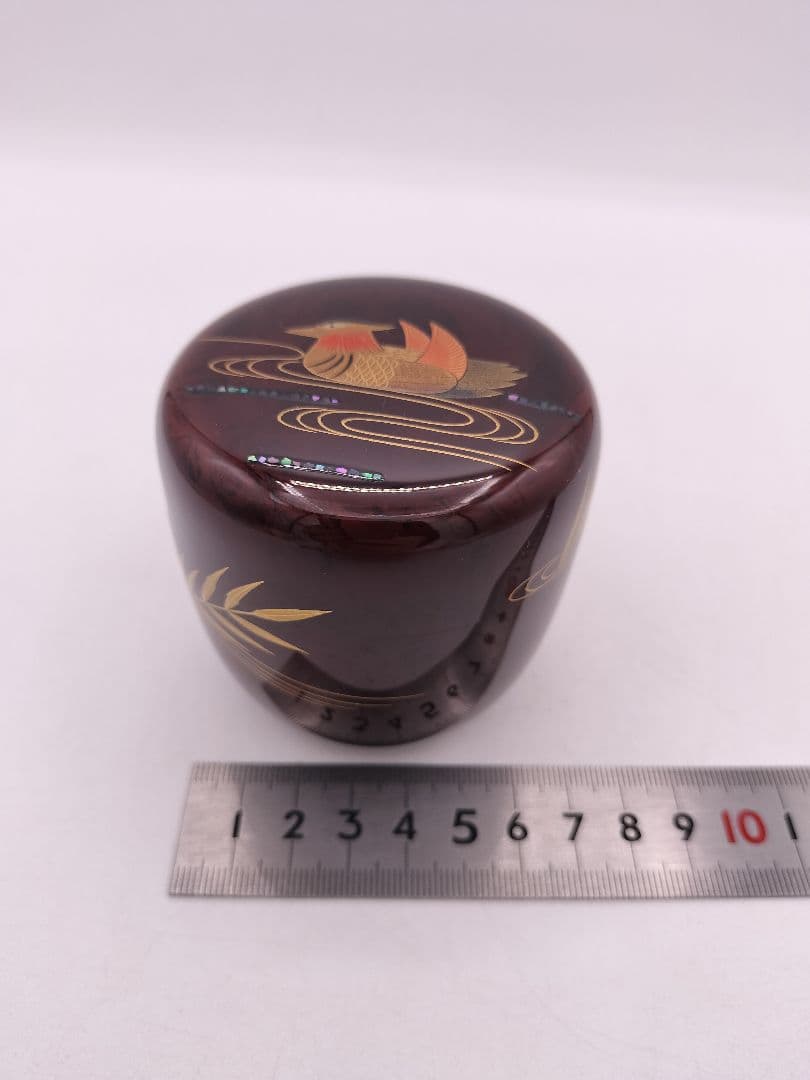 c593 大棗 鴛鴦 山本忠幸 木箱 茶道具 古物