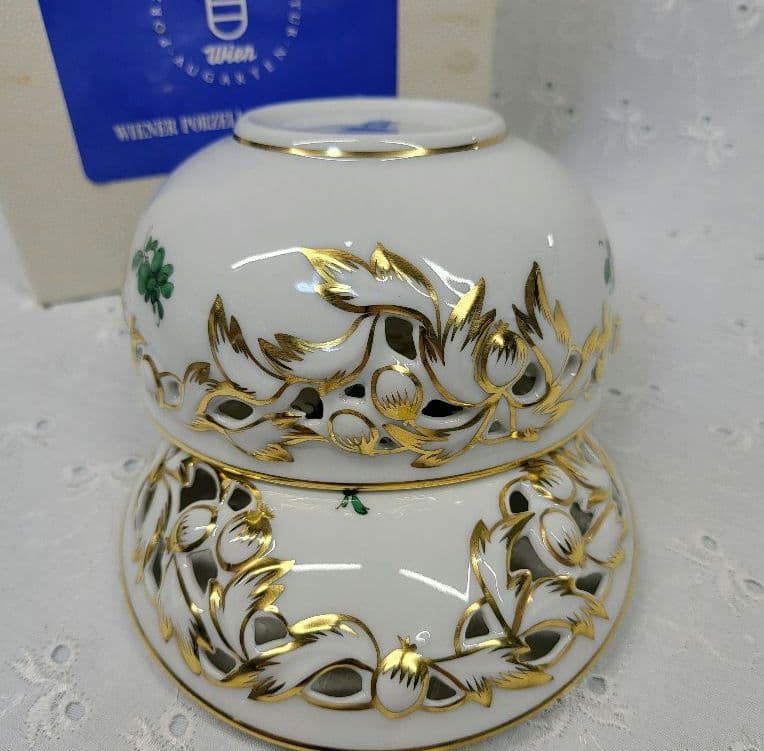 未使用近✨アウガルテン マリアテレジア 小物入れ ボンボニエール 大 透かし