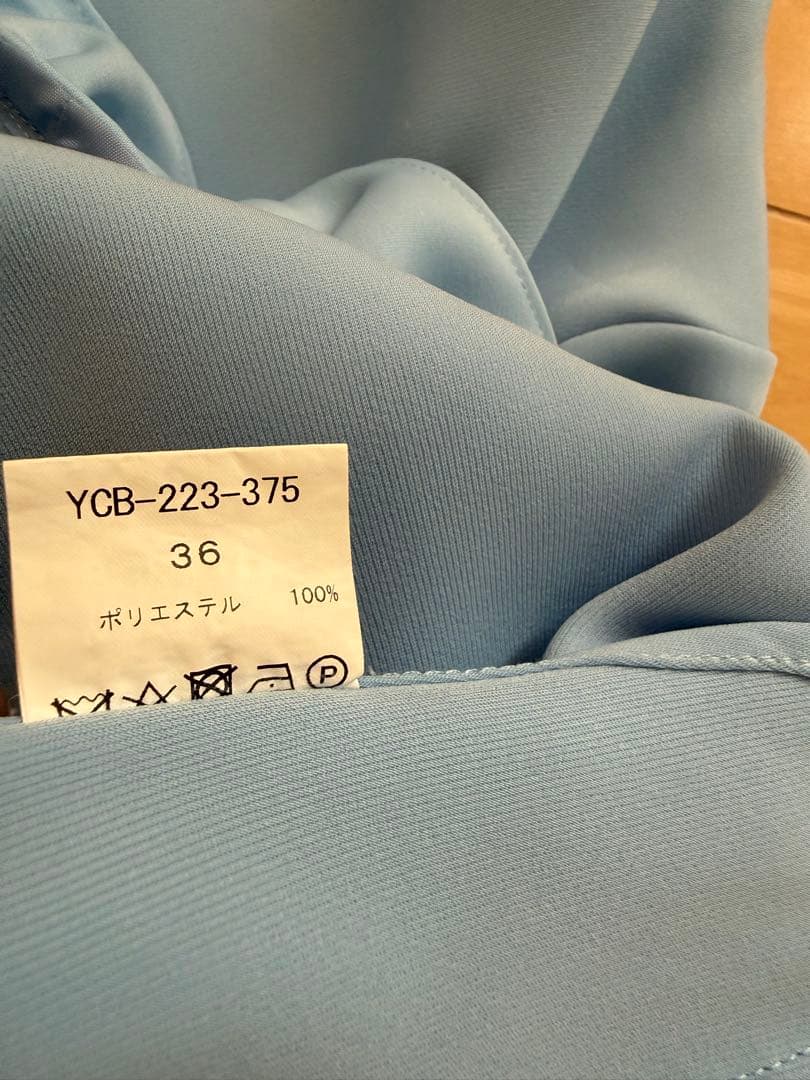 YOKO CHAN ライトブルー フリルブラウス 36