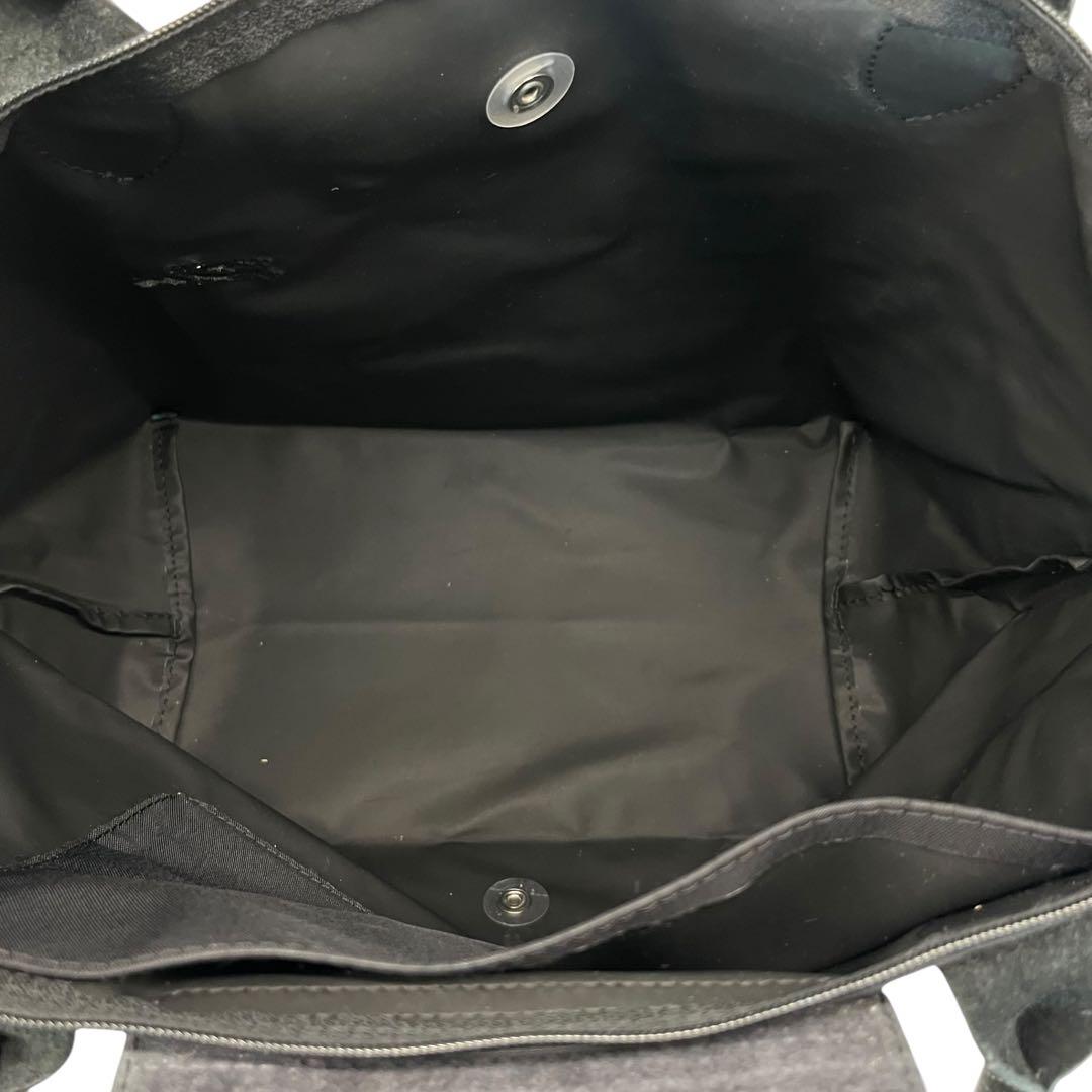 longchamp プリアージュ　黄緑　トートバッグ　黒　折りたたみ可　通勤