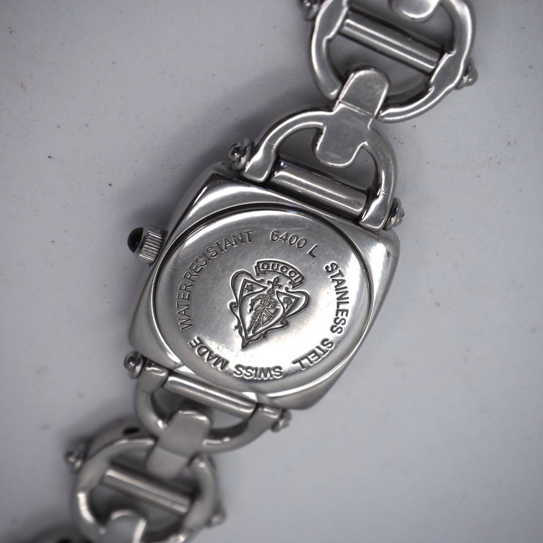 26【美品】GUCCI レディース 時計 シルバー ブラック 6400L