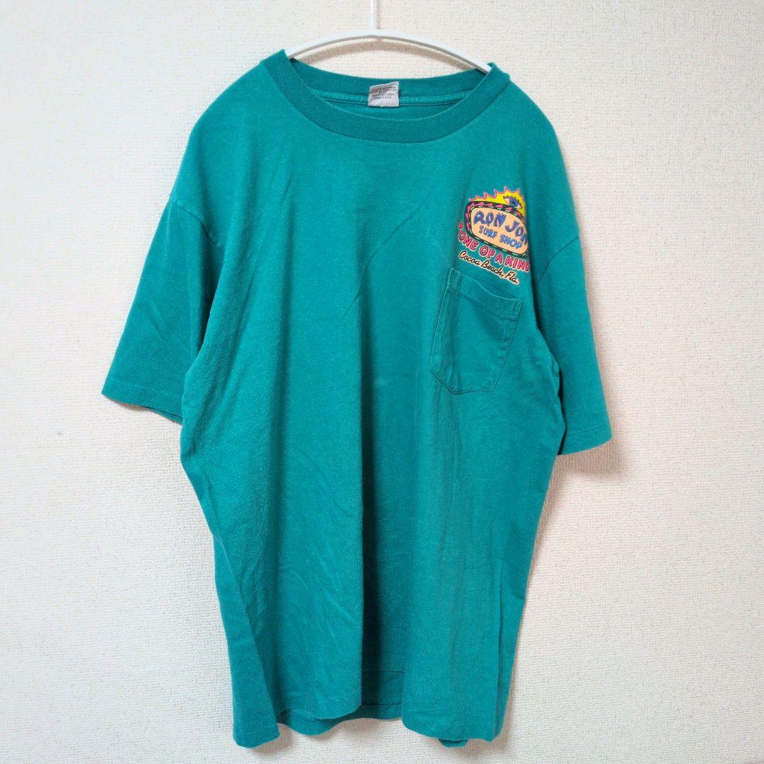 90年代 激レア　ロンジョン　RONJON シングルステッチ　Tシャツターコイズ