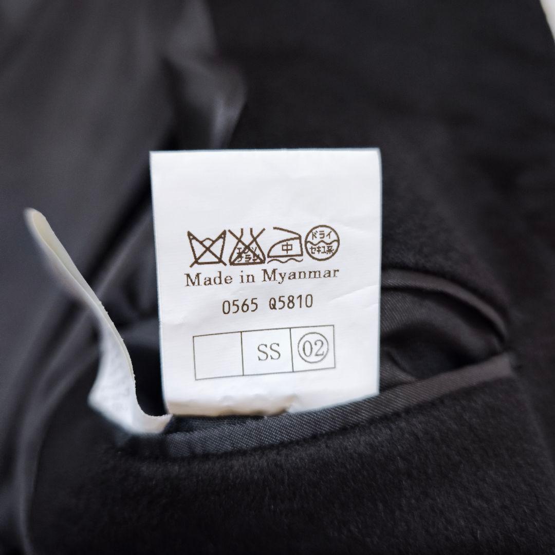 【未使用級】カシミヤ100% ステンカラーコート ロング 黒 L 冠婚葬祭