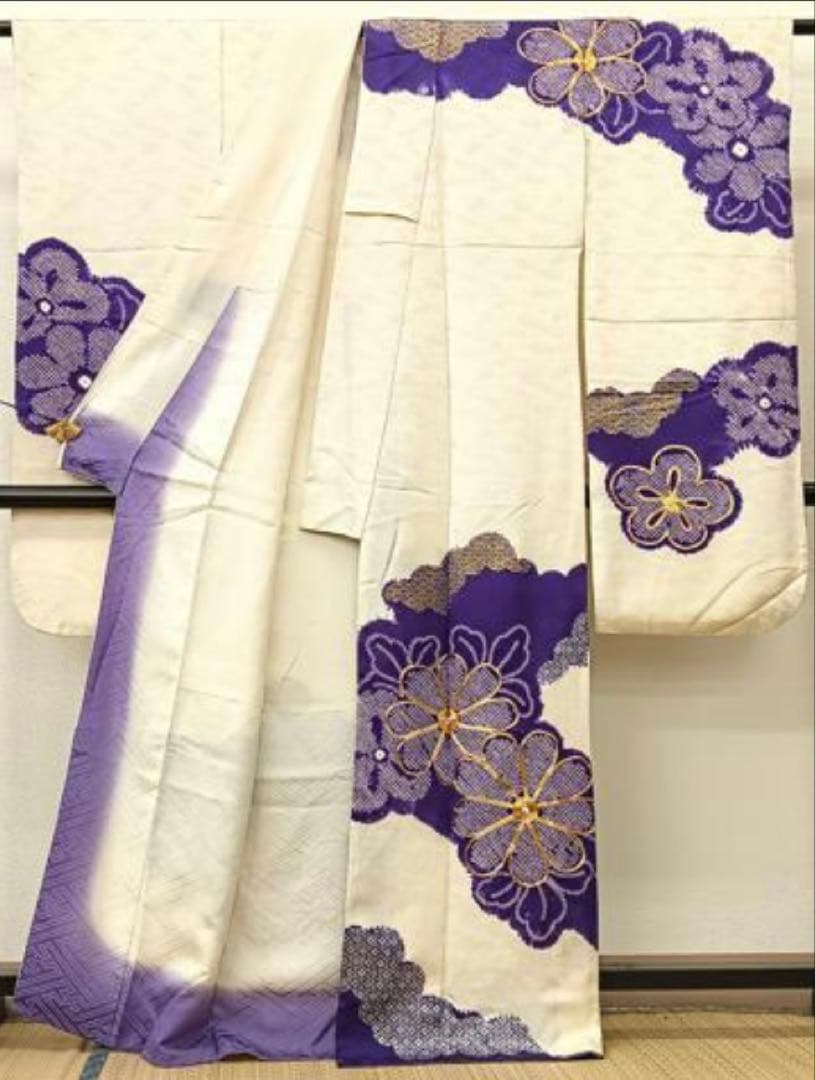 振袖 フルセット6点M〜L絞り銀駒刺繍　正絹　売り切り終了