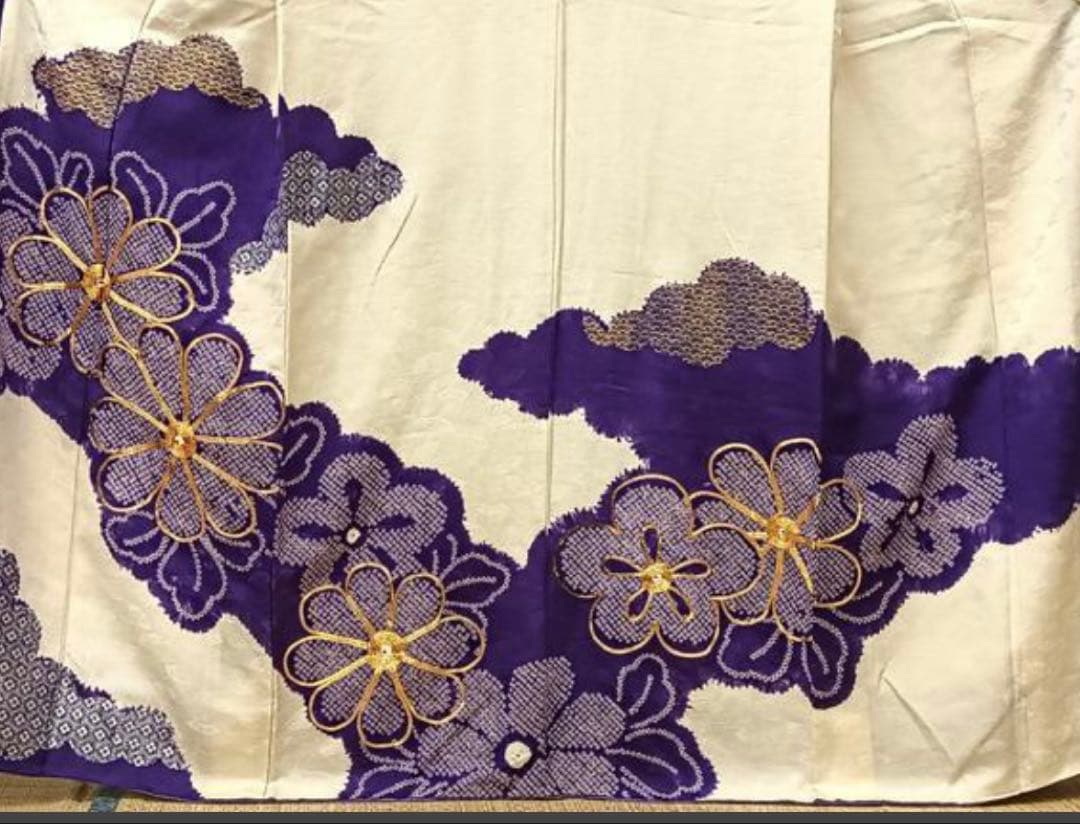 振袖 フルセット6点M〜L絞り銀駒刺繍　正絹　売り切り終了