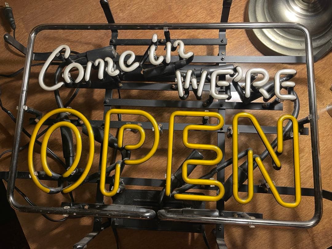 ジャンク品 ネオンサイン Come in We're OPEN アメリカン雑貨