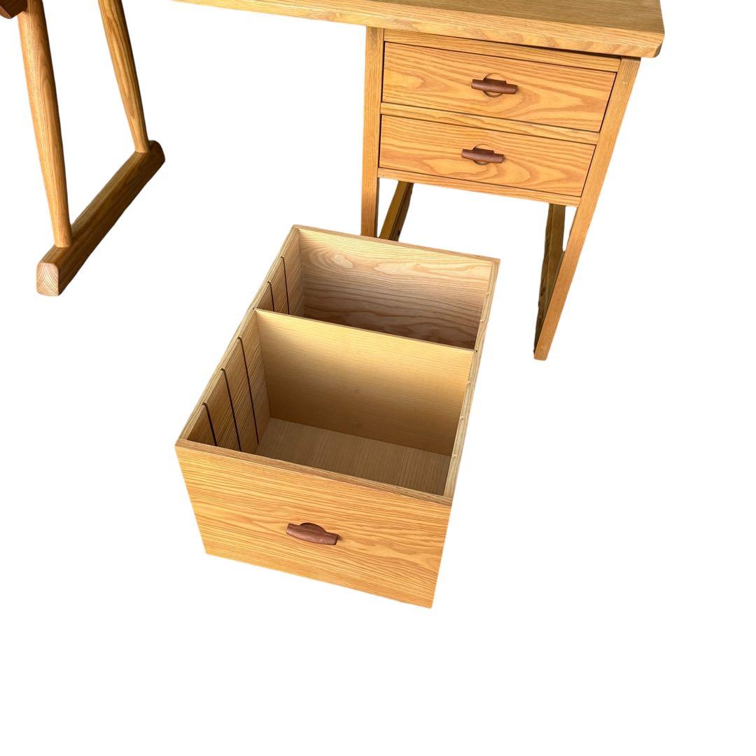 HR917 【天然無垢材】karimoku カリモク　デスクセット　ワゴン付