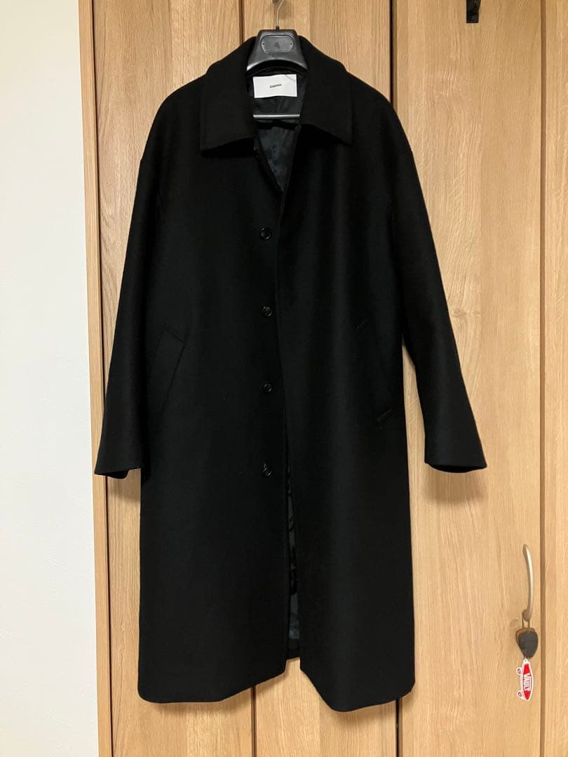 STUDIOUS カシミヤウール ステンカラーコート ブラック 3
