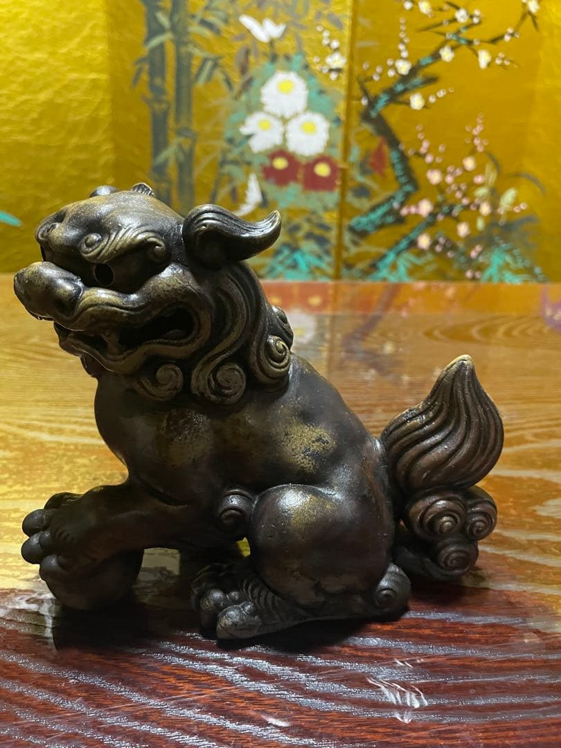 備前焼　玉獅子　柴岡香山