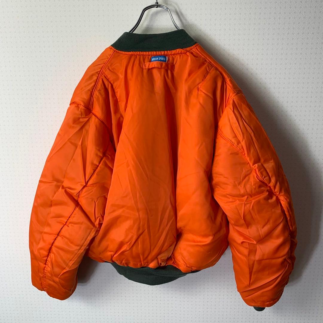 80s USA製 ALPHA MA-1 フライトジャケット M 日刊スポーツタグ