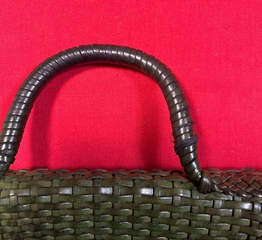 【HIROFU】ヒロフレザーメッシュバッグ　グリーン