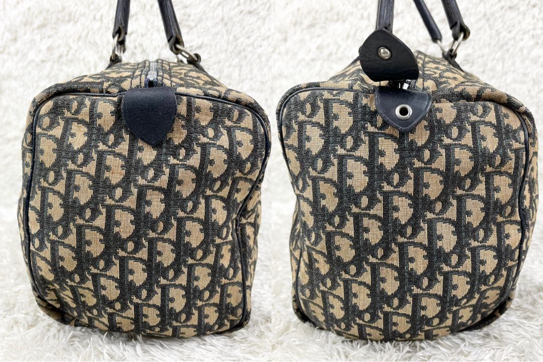 【良品】クリスチャンディオール トロッター ボストンバッグ ネイビー