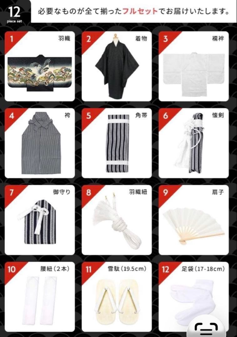 七五三用着物セット 青色