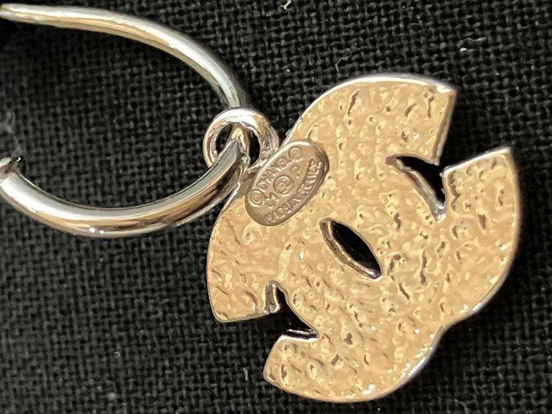 01P CHANEL シャネル CCマーク ラインストーン クリア×シルバー