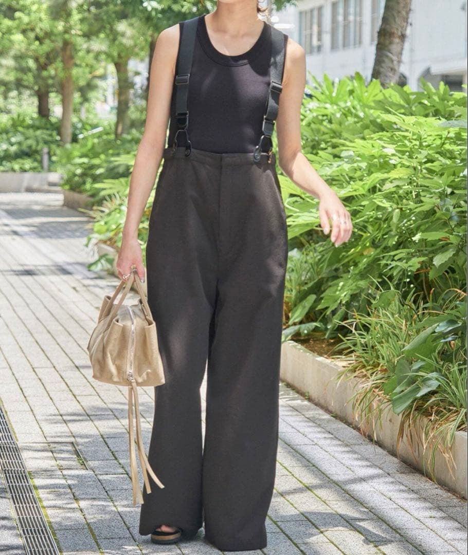 【Spick&Span/スピックアンドスパン】サスペンダー付きワーカーパンツ