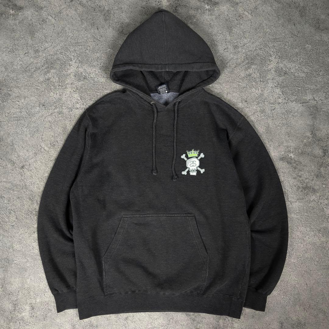 old stussy 90s 00s スカル スウェット パーカー ステューシー