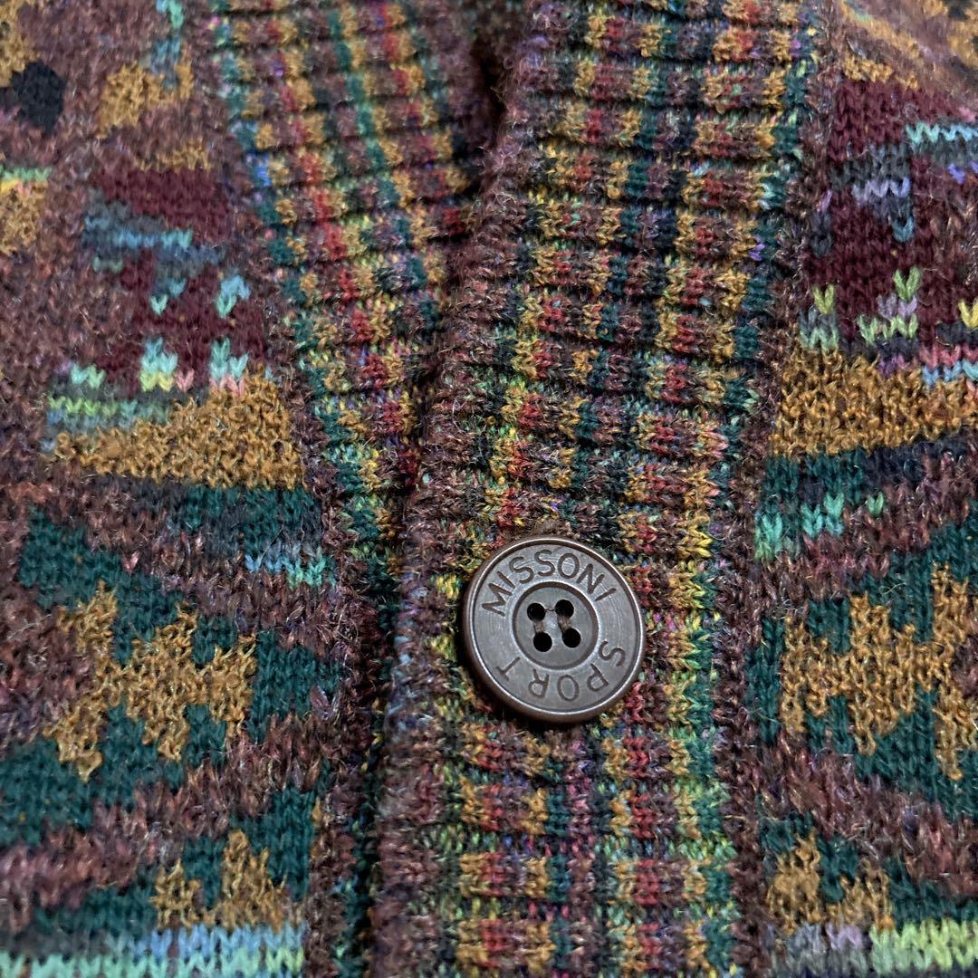 y2k MISSONI SPORT ミッソーニ カーディガン 幾何学模様