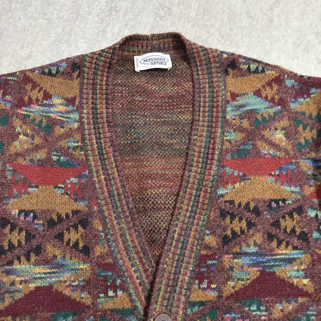 y2k MISSONI SPORT ミッソーニ カーディガン 幾何学模様