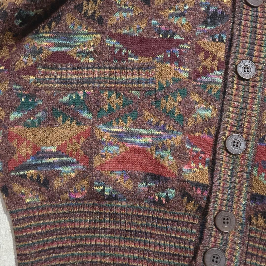 y2k MISSONI SPORT ミッソーニ カーディガン 幾何学模様