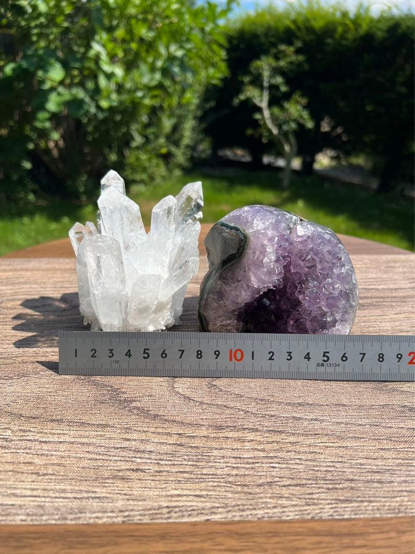 A86 アメジストドーム クラスター ウルグアイ産 と水晶クラスター